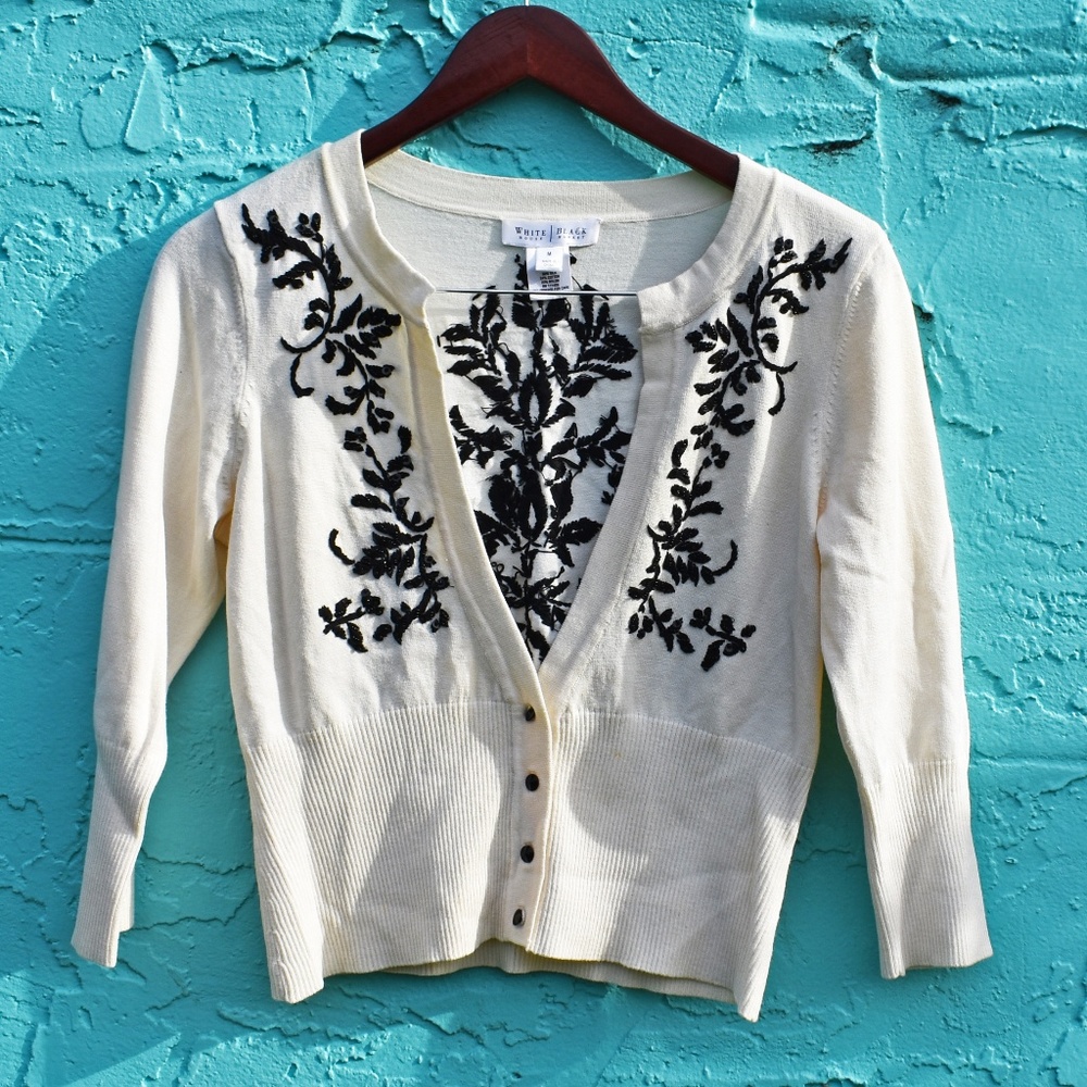WHBM Embroidered Cardigan